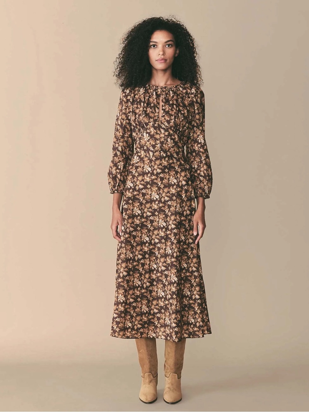 Doen Ginetta Dress in Fern Grove Floral Size Medium Midi - Picture 16 of 16